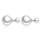 thumbnail image 1 of Pendientes de tuerca de doble perla para mujer, pendientes de perlas blancas planas, regalo de cumpleaños y Navidad para mujer, 1 of 5