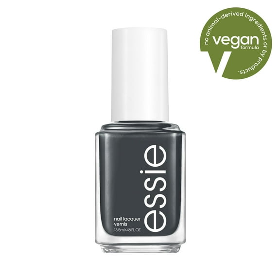 essie Nail Polish, On Mute, Charcoal Gray, 0.46 fl oz Bottle