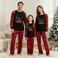 thumbnail image 2 of REORIAFEE Christmas Family Pajamas Matching Sets 2 Piece Kids Boys Girls Loungewear Long Sleeve Top and Pant Plaid Soft Lightweight Sleepwear Black 0-15T, 2 of 5