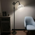 thumbnail image 2 of ENJOY DÉCOR LAMPS 63-Inch 1-Light Tiffany Adjustable LED Floor Lamp with Stained Glass Bowl in White, 2 of 5