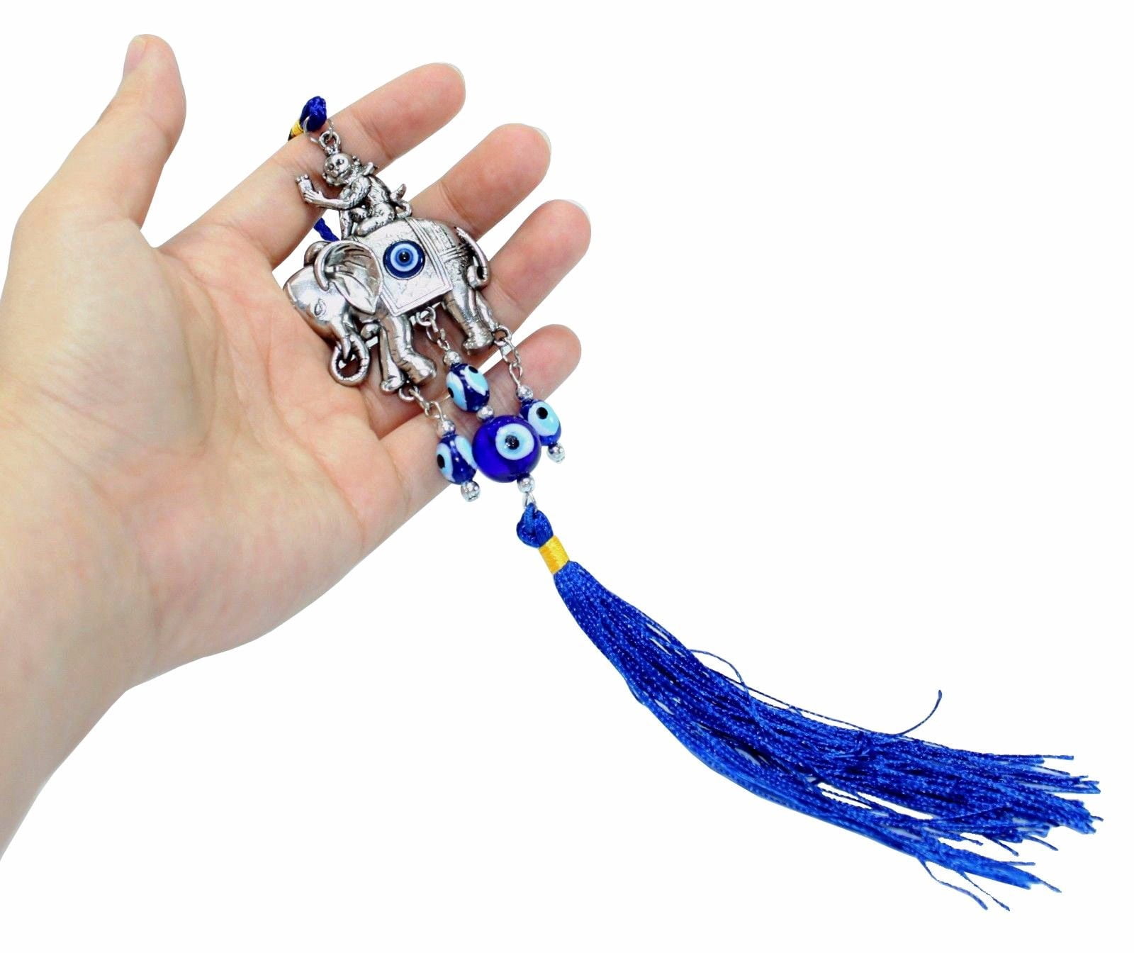 XXXXX Blue Evil Eye Elephant Monkey Hanging Amulet Protection Blessing Wall& Car Decor New