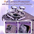 thumbnail image 3 of Electroplate With Lens Protector Phone Case For iPhone 15 14 11 12 13 Pro Max For Magsafe Wireless Charge Bumper Glitter Cover LightBlue For iphone12, 3 of 6