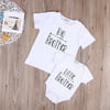 Newborn Baby Boy Little Brother Tops Romper + Pants Printed Outfits Set Clothes