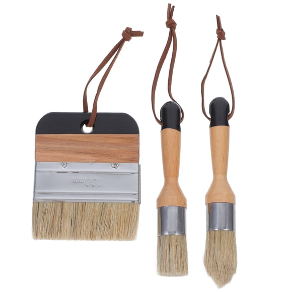SHISUYAN Chalk Paint Brush Wax Paint Brush Flat Round Furniture Paint Tool for Folk Art Home Decor Wood Projects Furniture