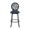 thumbnail image 2 of Armen Living Lotus Contemporary 26" Counter Height Barstool in Matte Black Finish and Grey Faux Leather, 2 of 6