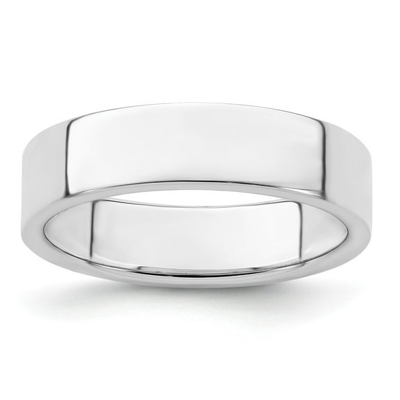 White Sterling Silver Ring Band Wedding Standard Flat