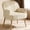 Beige, variant on Mintazer Velvet Accent Chair with Shell-Shaped Backrest, Modern Upholstered Armchair with Metal Legs for Living Room & Bedroom, Pink