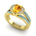thumbnail image 2 of 2.35 Ct Oval Cut Citrine & Blue Topaz Gemstone Wonderful Wedding Ring for Women 14K Yellow Gold Size 3 by Diamond-Capitals, 2 of 8