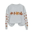 thumbnail image 5 of Heisall Womens Sweatshirts Long Sleeve Round Neck Loose Casual Sporty No Hood Fashion Leaf Print, 5 of 5