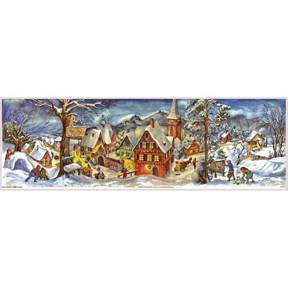 Richard Sellmer Verlag Winter Village Panoramic Village German Advent Calendar