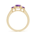 thumbnail image 2 of ANGARA Natural 0.8 Ct. Amethyst with Diamond Classic Ring in 14K Yellow Gold for Women (Ring Size: 12), 2 of 9
