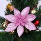 thumbnail image 2 of 10Pcs Christmas Glitter Artificial Poinsettia Flowers Xmas Poinsettia Artificial Wedding Flowers Decorations Xmas Tree Ornaments for Party Favors, 3.6inch, 2 of 4