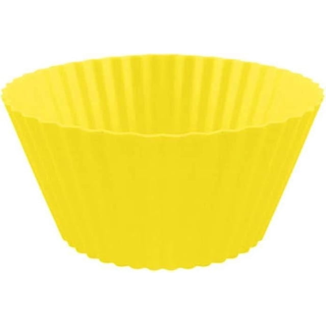 Moldes de silicona antiadherentes reutilizables para hornear, moldes para pasteles, accesorios de cocina, herramientas para hacer pasteles (paquete de 10) (amarillo)