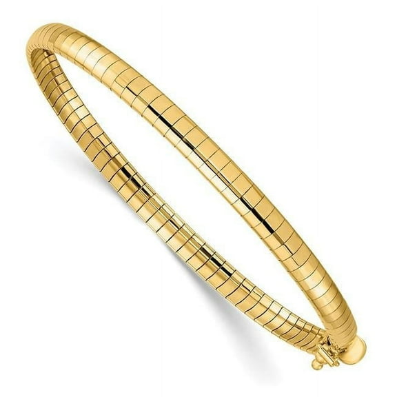 Finest Gold 14K Yellow Gold 4 mm Domed Omega 7 in. Bracelet
