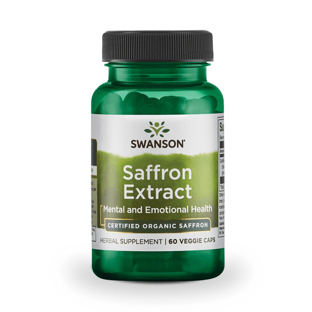 Swanson Saffron Extract Certified Organic Saffron 30 mg 60 Veggie