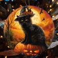 thumbnail image 4 of Christmas Tree Ornament Black Cat Wearing A Witch's Hat Custom 3" Ceramic 2024 Xmas Ornament Happy Halloween Holiday Ornament Christmas Holiday Decorations, 4 of 5