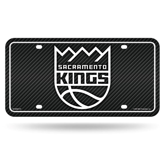 Sacramento Basketball Kings Carbon Fiber Design Look - Standard License Plate Auto Tag