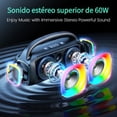 thumbnail image 3 of Bocina JYX,  Bocina Inalámbrico Portátil para Fiestas con Sonido HD de 60 W y Luz RGB para Casa, Fiestas y Playa, D19-T, 3 of 9