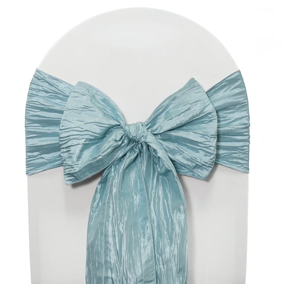 Your Chair Covers - Crinkle Taffeta Chair Sashes Dusty Blue
