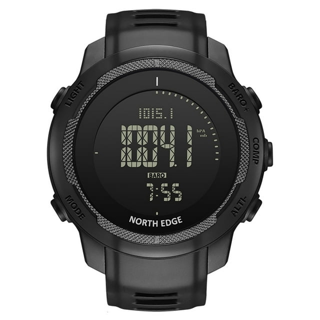 Men's Carbon Fiber Digital Watch Compass Altimeter Barometer 50m Waterproof Watch