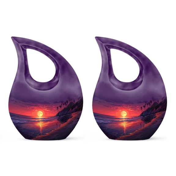 Tropical Twilight Urn - Urns For Ashes Adult Female & Male - Keepsake Urns For Human Ashes - Ash Urns For Humans - Decorative Urns, small cremation urns for ashes(Size - 4inch, 2Pcs)