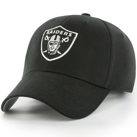 Men's Fan Favorite Black Oakland Raiders Mass Basic Adjustable Hat - OSFA