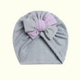 thumbnail image 2 of AJTQTH Baby Girls Colorblocked Headbands Nylon Knitted Soft Bows Hairband Toddler Newborn Infant Cute Headband Elastic Hair Accessories Hat Bonnet Gray Free Size, 2 of 4