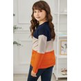 thumbnail image 3 of POGLIP Women's Orange Colorblock Kids Long Sleeve Top, 3 of 6