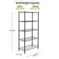 thumbnail image 5 of TAIMASI 5-Shelf Adjustable Heavy Duty Steel Wire Rack Storage Shelving Organizer for Kitchen, Garage, 23.62" L x 13.77" W x 59.05" H, Black, 5 of 9