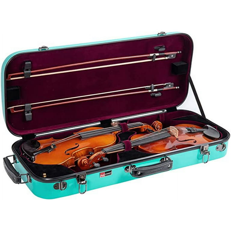 Crossrock Fiberglass Double Violin Case - Two 4/4 Violin, Backpack