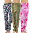 thumbnail image 4 of ToBeInStyle Women's Pack of 3 Assorted Print Fleece Lined Pajama Bottoms - Animal Print & Hearts - Large, 4 of 6
