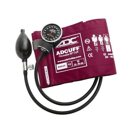 Adc Sphygmomanometer - Diagnostix 720 Pocket Aneroid Sphygmomanometer with uff Nylon Blood Pressure Cuff, Adult, Magenta, Precision crafted 300mm hg no-pin stop.., By ADC