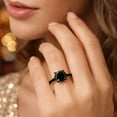 thumbnail image 5 of Mauli Jewels 2 Carat Black Diamond Engagement Ring for Women – Solitaire Wedding Ring in 10K Yellow Gold, 4-Prong Setting, 5 of 6