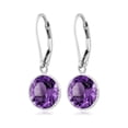 thumbnail image 3 of Gem Stone King 8.00 Ct Beautiful 925 Sterling Silver Purple Amethyst Leverback Dangle Earrings, 3 of 5