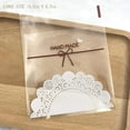 thumbnail image 3 of Holzlrgus Lovely Lace Bowknot clear Biscuit Roasting Treat Gift DIY Plastic Candy Bags(200pcs - 5.5x5.5 inch), 3 of 7