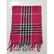 Improving Lifestyles Pashmina Scarf Large Plaid Pink