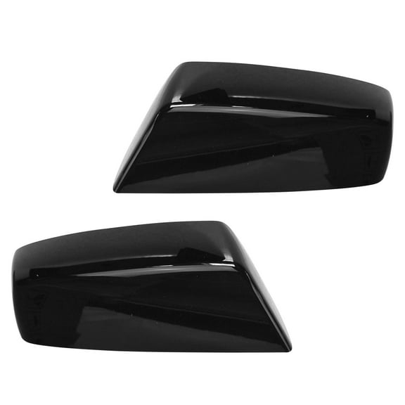TRQ Gloss Black Mirror Cap Driver Passenger Pair for Sierra Silverado Pickup MCA08441