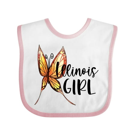 

Inktastic Illinois Girl- Butterfly Gift Baby Girl Bib