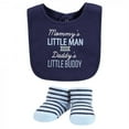 thumbnail image 3 of Hudson Baby Infant Boy Cotton Bib and Sock Set, Newest Family Member, One Size, 3 of 5