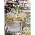 thumbnail image 5 of Outdoor Tablecloth with Umbrella Hole for Patio/Picnic/Party/Camping, Vintage Palm Trees Waterproof Table Cloth Round Cover Washable, Summer Botanical Retro Watercolor (Dia 60"), 5 of 8