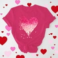 thumbnail image 2 of Itsame Short Shirt Sleeved for Womens Heart Printed T-Shirt Tops Round Neck T Shirt Hot Pink Size M, 2 of 8