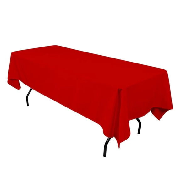 Rectangular Red Polyester Tablecloth - 60in. X 126in. - Quantity of 1 (10703)