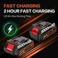 thumbnail image 3 of FOUKUS 520CFM Cordless Leaf Blower: 290000RPM Electric Leaf Blower with Fast Charing Batteries and Charger, Foldable Leaf Blower for Blowing Leaves, Patio Cleaning, Lawn Care and Dust, 3 of 7