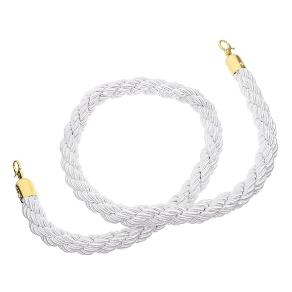 IFANLANDOR Rope Safety Barrier Stanchion Rope Stainless Steel White 1Set for Public Venues