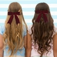 thumbnail image 5 of Velvet Hair Ties,Silky Satin Hair Bows,Hair Clip Ribbon,Ponytail Holder Accessories,Hair Styling Headdress Decor,Hair Band for Girls Women Teens,Wine Red, 5 of 8