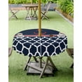 thumbnail image 3 of Outdoor Tablecloth Nautical Anchor Round Patio Tablecloths 60 Inch, Waterproof Outside Table Cloths with Umbrella Hole and Zipper, Moroccan Geometric Summer Table Cover for Outdoor Tables Garden, 3 of 6