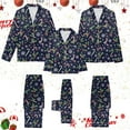 thumbnail image 2 of mgoYE Family Christmas Pajamas Couple Matching Pajamas Sets Silk Long Sleeve Button Sleepwear Satin Pjs Shorts Set Soft Lounge Set, 2 of 9