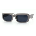 thumbnail image 6 of Womens Narrow Rectangle Mod Luxury Geometric Bevel Cut Arm Sunglasses Khaki - Black, 6 of 8