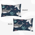 thumbnail image 4 of Balery Friendly Smiling Sharks Pillow Covers,Bed Pilowcases,Reversible Plush Throw Pillow Covers End Pillow Encasement,Pillow Case - 14"X20", 4 of 9