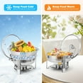 thumbnail image 5 of Zzistar 2 Pack Chafing Dish Buffet Set, 5QT Stainless Steel Round Chafing Dishes for Buffet with Lid Holder & Glass Lid, Buffet Servers and Warmers for Parties, Wedding Silver,, 5 of 7